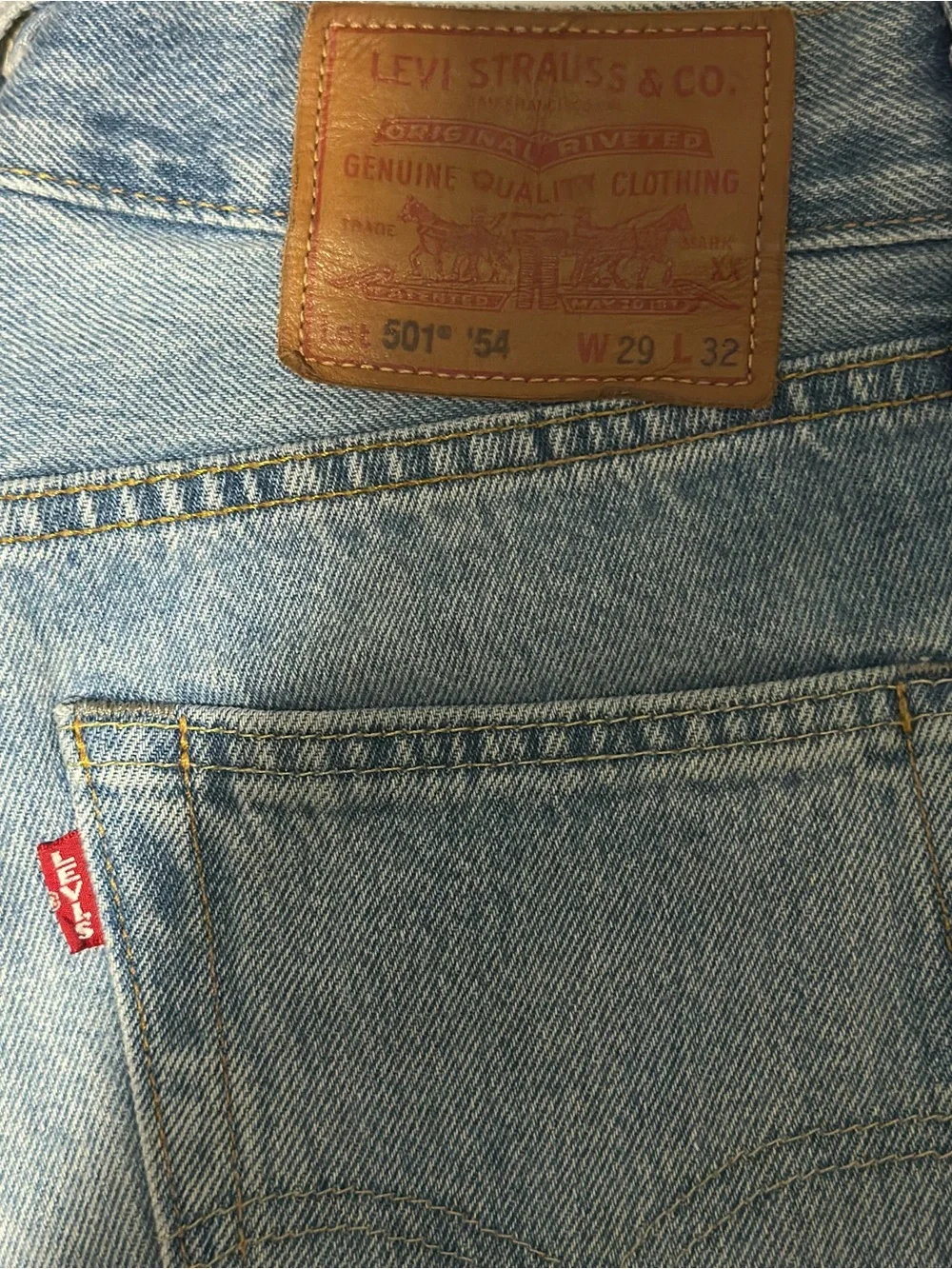 Levi’s Premium 501 ’54 Light Wash Straight Jeans W29